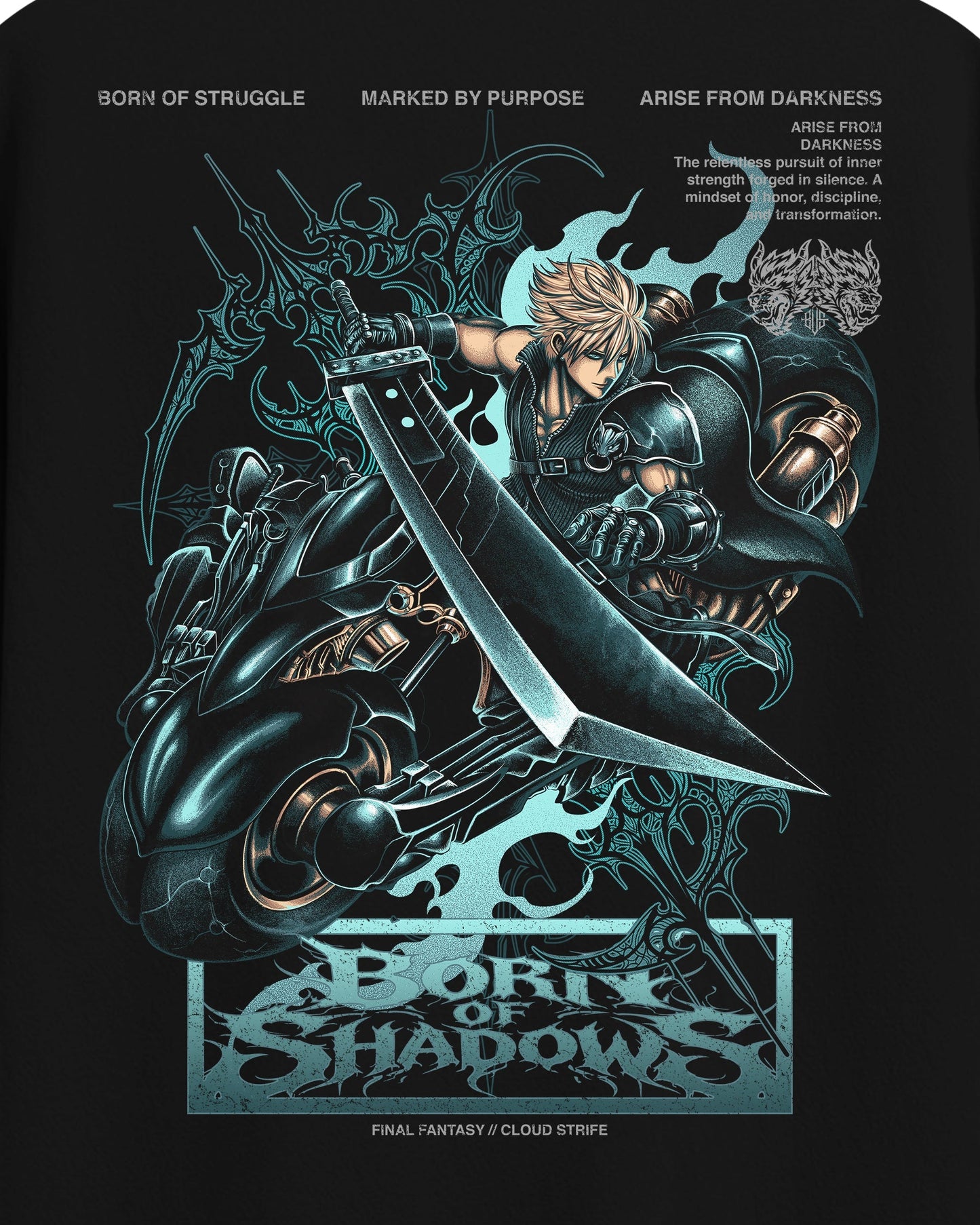 [Limited Edition] 'Final Fantasy: Cloud Strife' Back T-Shirt ODMPOD