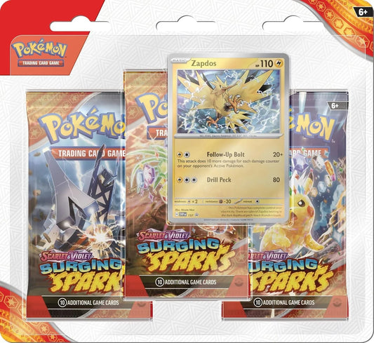 Pokémon TCG: Scarlet & Violet Surging Sparks - 3 Pack Blisters The Eternal Forge